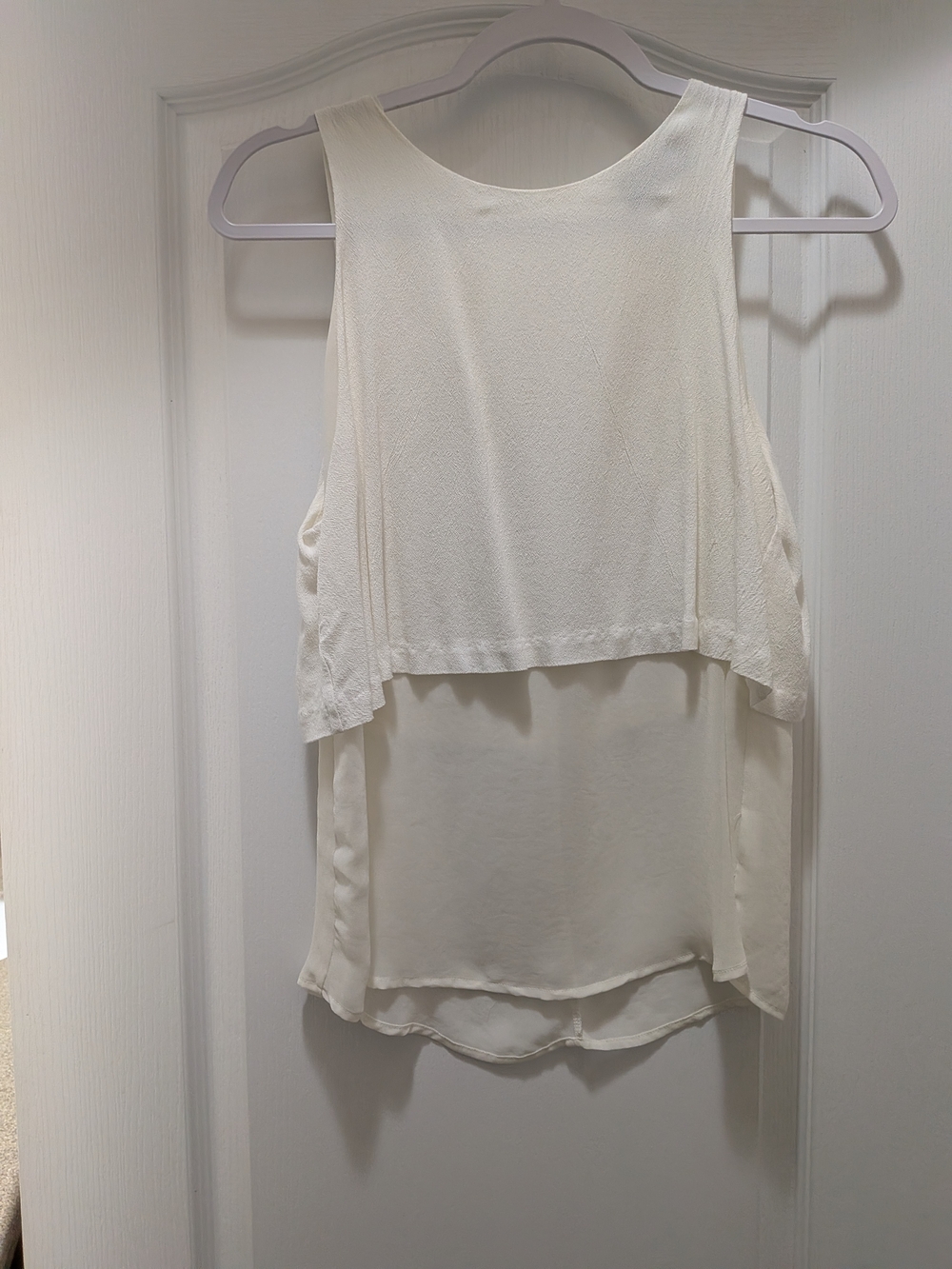 Sleeveless Layered Ivory Tank Top